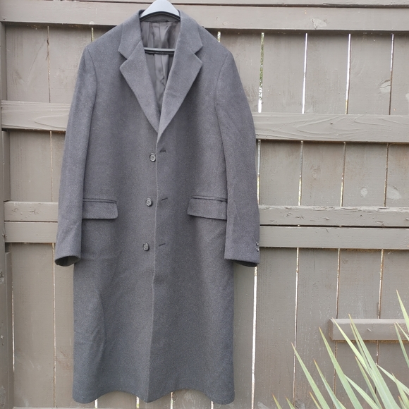 Vintage Classic Cashmere Long Over Coat Men Size 40 - Picture 3 of 16